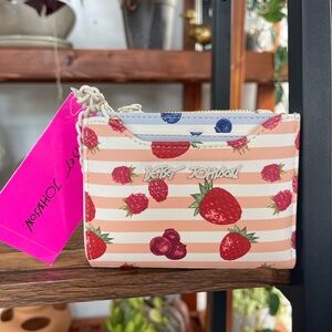 Betsey Johnson Strawberry and Berry Striped Wallet